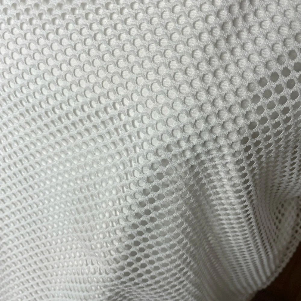 Banana Republic White Mesh Layered Short Sleeve Crewneck Blouse - Picture 13 of 16